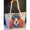 NWOT Fashion Shopper Beach Tote Spaniel Dog Bag Zipper Rope Handles #2 small image