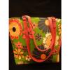 MOKA BEADED SEQUIN FLOWER CANVAS BEACH BAG TOTE SHOULDER BAG #3 small image