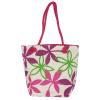 Cotton Jute Beach Tote Ladies Casual Handbag Shoulder Purse Floral Favor Bag #2 small image