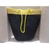 Carolina Herrera CH Black Yellow Large Tote Summer Beach Bag Stylish Purse New #1 small image