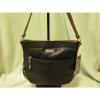 Stone Mountain Long Beach Black/ Brown Trim Leather Large Hobo Bag NWT CUTE!! #1 small image