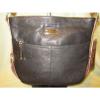 Stone Mountain Long Beach Black/ Brown Trim Leather Large Hobo Bag NWT CUTE!!