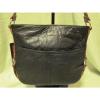 Stone Mountain Long Beach Black/ Brown Trim Leather Large Hobo Bag NWT CUTE!! #3 small image