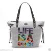 NWT Juicy Couture Women&#039;s Bag Large Tote Gray &#034;Life is A Beach&#034; Purse