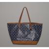 Tommy Hilfiger Womens Blue Vinyl Coated Lg Tote Beach Bag Handbag Purse SALE #1 small image