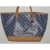 Tommy Hilfiger Womens Blue Vinyl Coated Lg Tote Beach Bag Handbag Purse SALE #2 small image