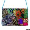 NEW WOMEN HAND BAG BLUE EMBROIDERED PURSE COTTON BAG INDIAN BEACH CLUTCH CCSB12 #4 small image
