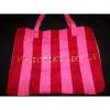 Victoria&#039;s Secret Pink Stripe Canvas Beach Tote Shoulder Bag Travel New NWT #1 small image