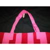 Victoria&#039;s Secret Pink Stripe Canvas Beach Tote Shoulder Bag Travel New NWT #3 small image