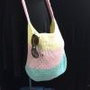Handmade TOTE bag crochet beach shopping market handbag cotton NEW Pastel #1 small image
