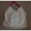 Victoria&#039;s Secret white hard to find pink handle shopping beach tote bag purse #1 small image