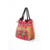 Yellow Orchids Beach Tote Bag with Thai Hmong Embroidered Fabric Large Size #3 small image