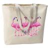 Flamingos In Sunglasses New Large Canvas Cotton Tote Bag Shop Beach Gifts