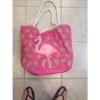 Adorable Flamingo Pink Beach Bag Tote #1 small image
