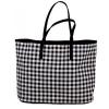 Gingham Checkered Pattern Black &amp; White Tote Handbag Beach Bag NEW NWT #1 small image