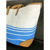 Coach Hadley Hamptons Leather Nantucket Blue Handbag Tote Beach Bag Hobo Purse