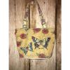 Kate McRostie Butterfly Floral Canvas Beach Tote Bag with Sequin Purse Handbag #1 small image