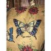 Kate McRostie Butterfly Floral Canvas Beach Tote Bag with Sequin Purse Handbag #2 small image