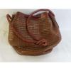 Dillards made in Italy vtg woven straw beach bag faux tortoise handles