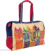 Laurel Burch Long Neck Cats Large TRAVEL Tote Bag Beach Sport NEW #1 small image