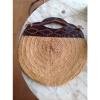 Vintage Hippie Boho Woven Straw Jute Market Tote Beach Bag Thick Leather Straps #4 small image