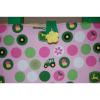 Handmade Pink John Deere Trimmed in Green Handbag Purse Tote Bag Beach Bag