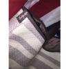 Thirty- One Brown Tan And Gray Beach Bag With Shoulder Strap