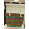 DESIGNER INSPIRED TRIBAL ABSTRACT PATTERN SUMMER BEACH TOTE BAG ROPE HANDLE