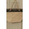 Leed&#039;s Beach Bag Purse Navy Blue &amp; Beige Canvas Tote NEW #1 small image