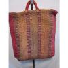 Vintage Pink, Multi-color Large Woven Straw Jute Beach Market Tote Bag #2 small image