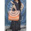Indian Handmade Mandala Shopping Purse Cotton Beach Bag Large Tote Orange Ombre~ #3 small image