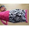 Mini Hobo Bag Handmade Cotton Beach Grocery Bag Purse Tote Black/White Pink NWT