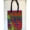 Roxy colorful striped tote/summer/beach/book bag #1 small image