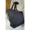 Rugged Canvas Leather Black Cloth Cotton Beach Tote Bag With White Alpha Logo #5 small image
