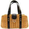 JUICY COUTURE PICNIC BASKET LUNCH BEACH TOTE BRN BLACK LEATHER PURSE BAG HANDBAG #1 small image