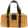 JUICY COUTURE PICNIC BASKET LUNCH BEACH TOTE BRN BLACK LEATHER PURSE BAG HANDBAG #2 small image