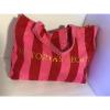 Victoria&#039;s Secret Beach Tote Bag Classic Pink Stripes Gold Letters Large