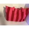 Victoria&#039;s Secret Beach Tote Bag Classic Pink Stripes Gold Letters Large #3 small image