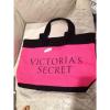 NWT Victoria&#039;s Secret Black Pink Red Canvas Beach Travel Weekender Bag Tote #1 small image