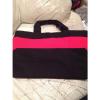 NWT Victoria&#039;s Secret Black Pink Red Canvas Beach Travel Weekender Bag Tote #3 small image