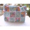 Rag quilt purse tote beach bag colorful fish and sand dollars