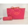 Juicy Couture Large Fabric Tote Bag/ Beach Tote  Pink w/ Orange Trim #1 small image