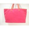 Juicy Couture Large Fabric Tote Bag/ Beach Tote  Pink w/ Orange Trim #5 small image