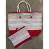 Lauren Ralph Lauren Casco Beach Pouch Striped Bag Large Ivory/Red Multi #1 small image