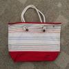 Lauren Ralph Lauren Casco Beach Pouch Striped Bag Large Ivory/Red Multi