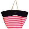 Victorias Secret Hot NEON Pink Stripe Beach Bag Tote Rope Handles NWT