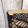 Women&#039;s Coldwater Creek Straw Purse Crochet Tote Beach Bag Black Floral