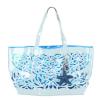 C&amp;G By CLERIC New Woman Grey Blue PVC Shopper Tote Shopping Beach Bag Handbag