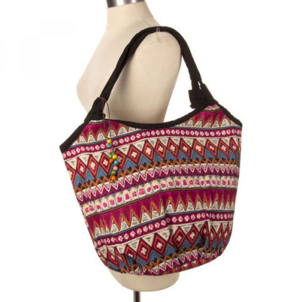 Women TRIBAL Beach Fashion Handbag Shoulder CANVAS Tote Shopping Bag With Beads #5 image