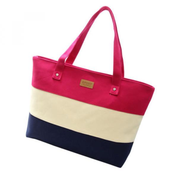 Beach Bag Handbag Tote Shoulder Purse Pink Large Canvas New Shopping Travel New #1 image